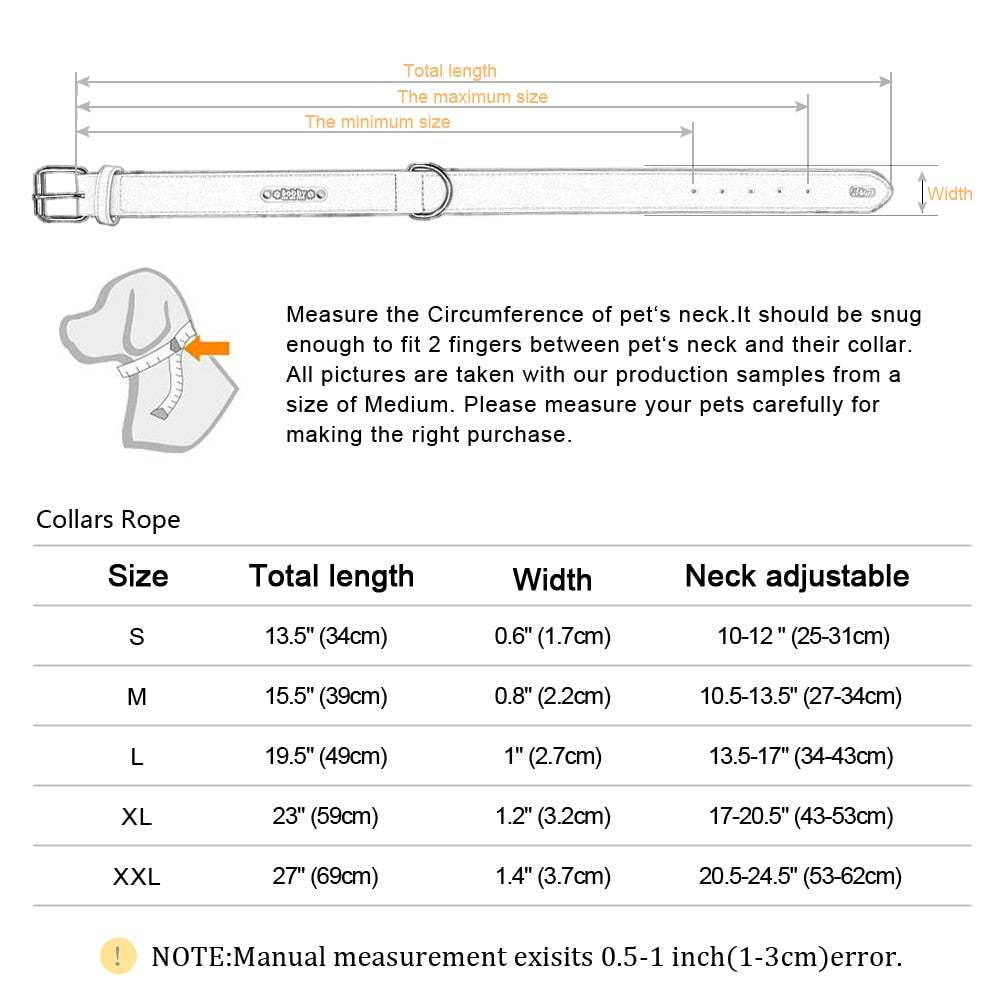 Dog Collars Personalized Custom Leather Dog Collar Name ID Tags for Small Medium Large Dogs Pitbull Bulldog Beagle Correa Perro