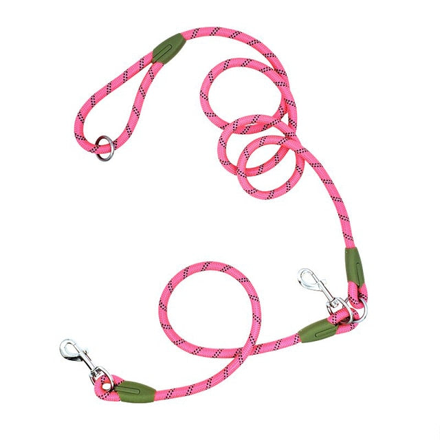 CAWAYI KENNEL Reflective Nylon Leashes Pet Dogs Chain Traction Rope Leads for Running Free Hands Rope Chain for Small Large Dogs