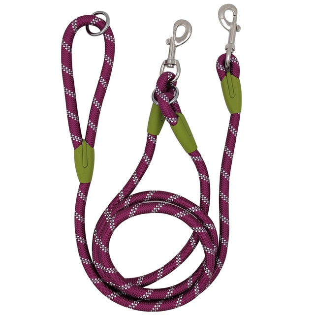 CAWAYI KENNEL Reflective Nylon Leashes Pet Dogs Chain Traction Rope Leads for Running Free Hands Rope Chain for Small Large Dogs