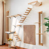 Cat Climbing Shelf Wall Mounted Four Step Stairway with Sisal Scratching Post for Cats Tree Perch Platform Jumping Furniture