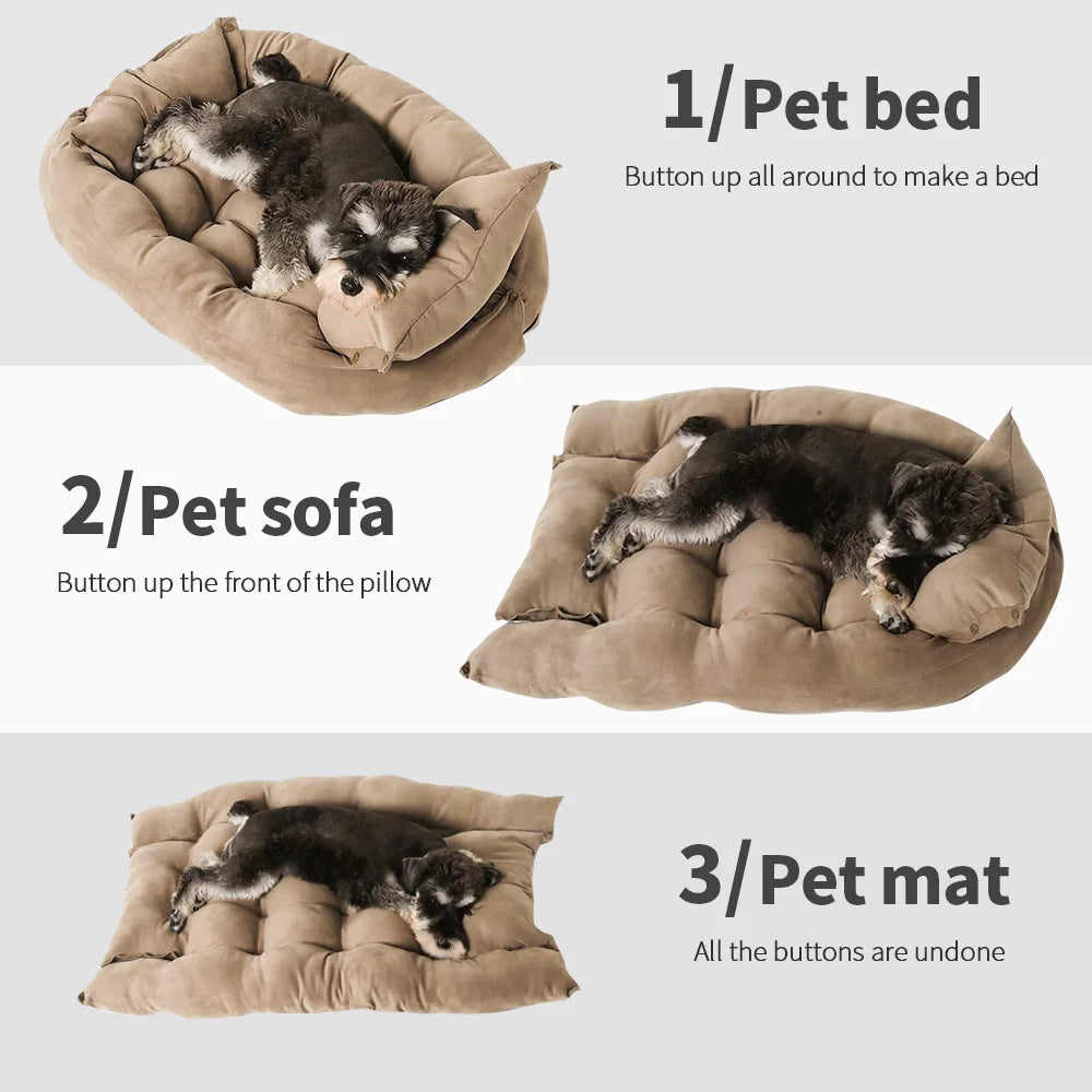 Multifunction Dog Bed Mat 3 in 1 Dogs Cat Sleeping Bed Sofa Warm Winter Puppy Kitten Nest Kennel Soft Pet Cushion for Dogs Cats