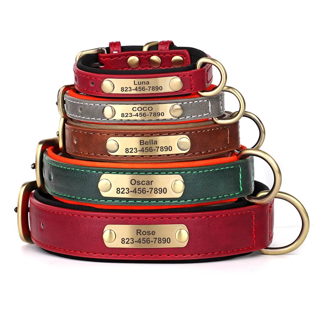 Personalized PU Leather Dog Collar 