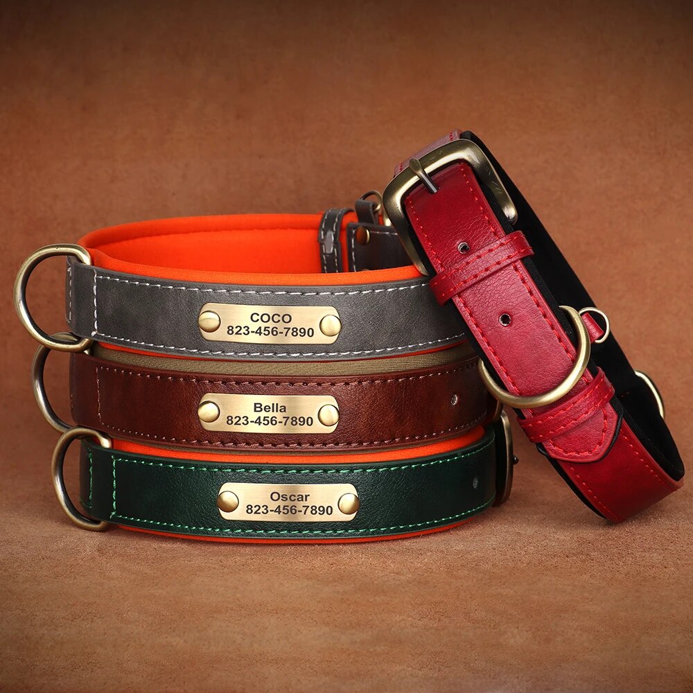 Personalized PU Leather Dog Collar 