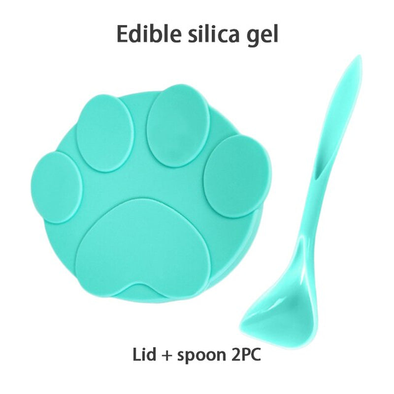 Portable Silicone Dog Cat Canned Lid Dog 2-In-1Food Sealer Spoon Pet Food Cover Storage Fresh-Keeping Lids Bowl Dog Accessories