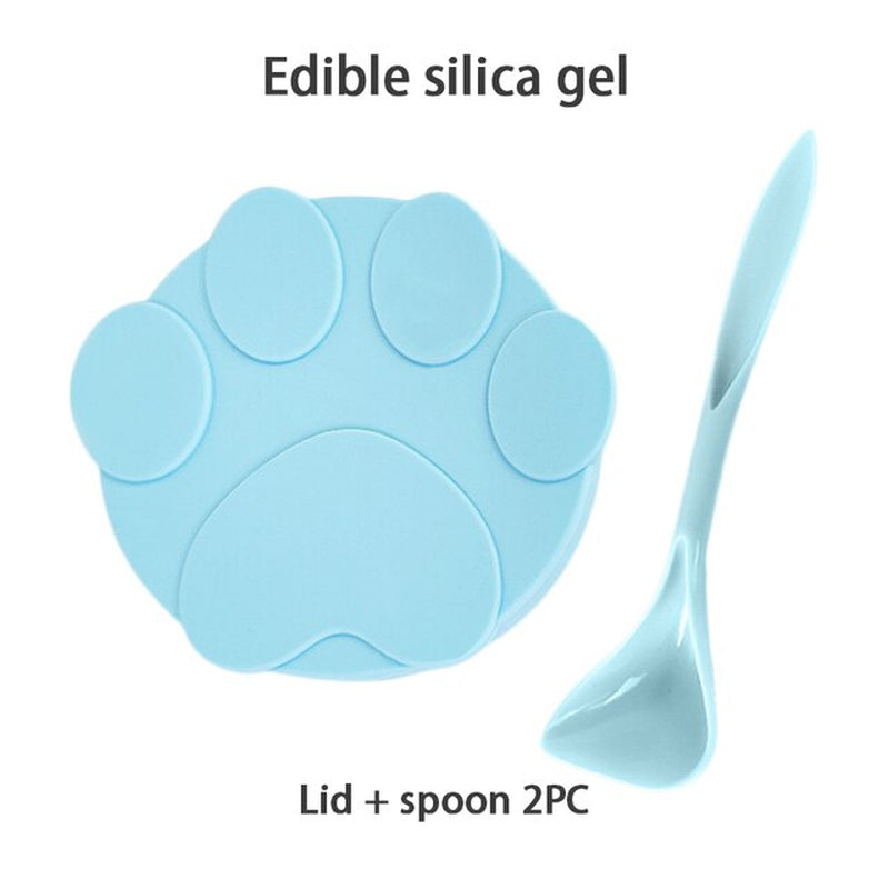 Portable Silicone Dog Cat Canned Lid Dog 2-In-1Food Sealer Spoon Pet Food Cover Storage Fresh-Keeping Lids Bowl Dog Accessories